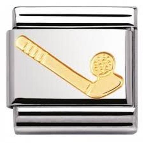 Maillon Nomination Crosse De Golf Acier Et Or Jaune 18k