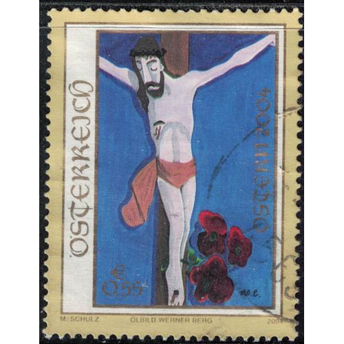 Autriche 2004 Oblitéré Used Le Christ Crucifié Pâques Peinture À L'huile Werner Berg Su