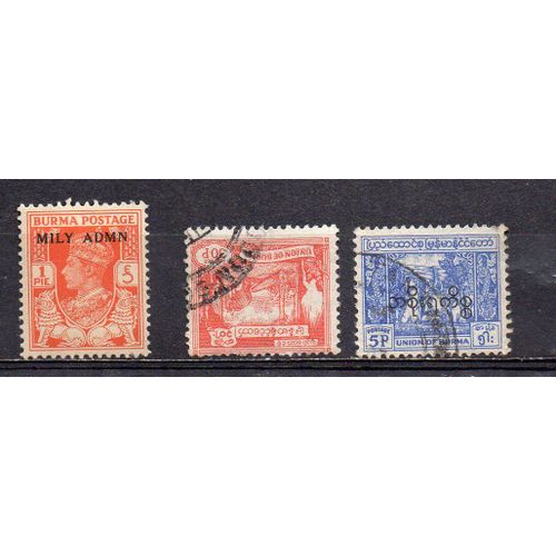 Burma- 1 Timbre Neuf Et 2 Timbres Oblitérés- Divers