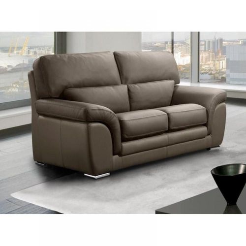 Cloe Canapé Cuir Vachette 2 Places Taupe
