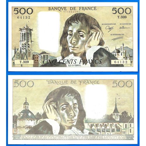 France 500 Francs 1990 Pascal Grand Billet Franc Frcs Frc Frs