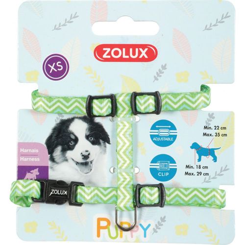 Zolux Harnais Xs Puppy Pixie. 8 Mm. 18 À 29 Cm. Couleur Vert. Pour Chiots
