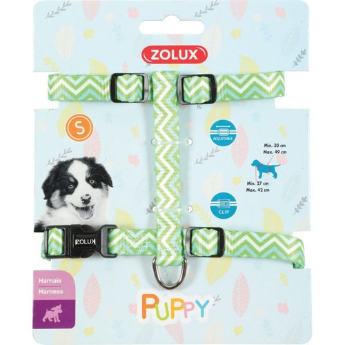 Zolux Harnais S Puppy Pixie. 13 Mm. 27 À 42 Cm. Couleur Vert. Pour Chiots