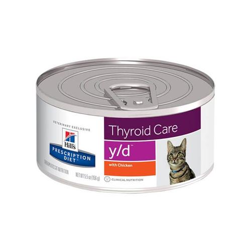 Pâtée Y/D Thyroid Care Poulet Chat 24x156g - Prescription Diet