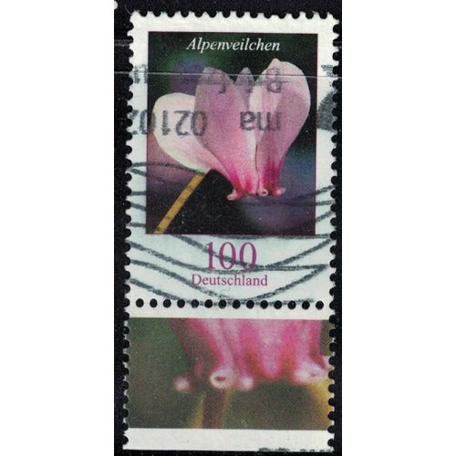 Allemagne 2018 Oblitéré Used Fleur Alpenveilchen Cyclamen Persicum Bord De Feuille Su