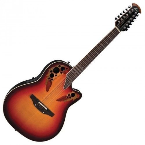 Guitare Électro-Acoustique Folk Ovation Standard Elite Deep Contour Cutaway 12 Cordes New England Burst