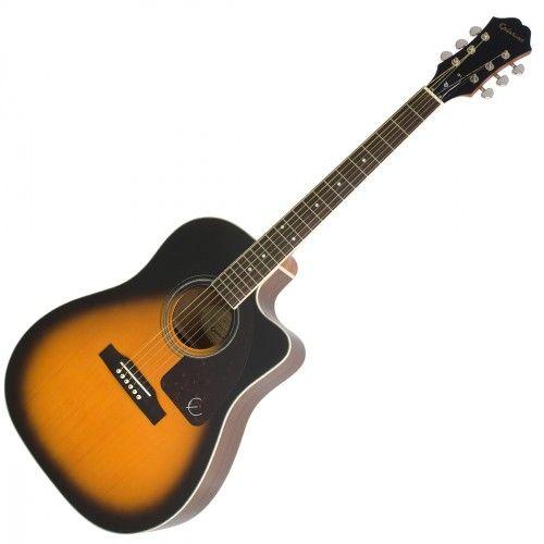 Guitare Électro-Acoustique Folk Epiphone Aj-220sce Solid Top Vintage Sunburst