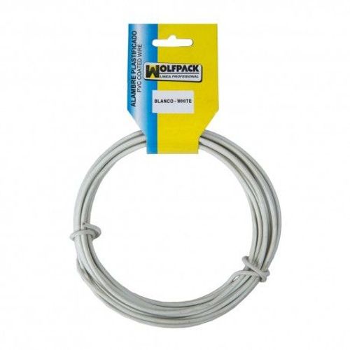 Fil de fer plastifié Maurer (bobine 5 mètres) blanc Nº 16 / 2.7 mm.