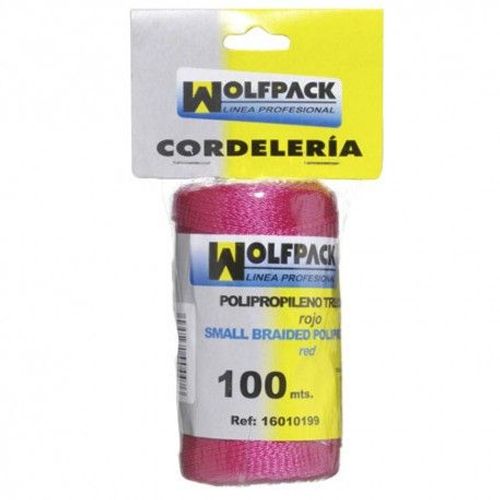 Corde tressée polypropylène rouge (bobine 100 mètres)