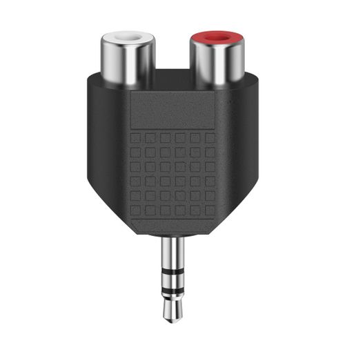 Adaptateur audio court, jack stéréo mâle 3,5 mm, 2 fiches RCA femelles