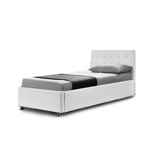 Lit Complet Sommier Relevable + Tête De Lit + Cadre De Lit Capitole - Blanc - 90x190