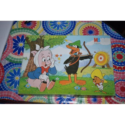 Puzzle Daffy Duck , Porky Et Speedy Gonzales Mb 35 Pieces 32x22.5 Cm 1985