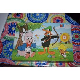 Puzzle Daffy Duck , Porky Et Speedy Gonzales Mb 35 Pieces 32x22.5 Cm 1985