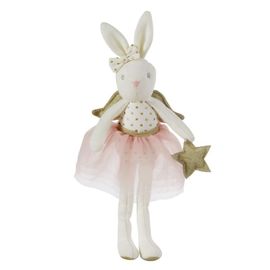 Doudou Lapin Sixtine Danseuse Ballerine Maisons Du Monde Blanc Rose Etoile Ailes Or Jouet Eveil Bebe Naissance Poupee Lapine Enfant Feerie