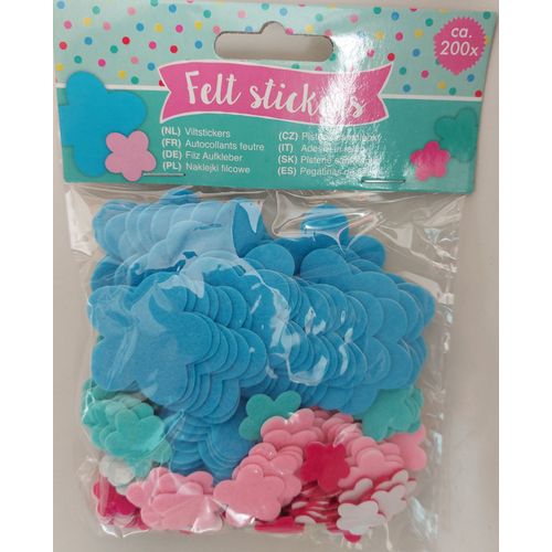 Fleurs Autocollants En Feutrine - 4 Couleurs 3 Tailles - Scrapbooking, Carterie, Décoration...