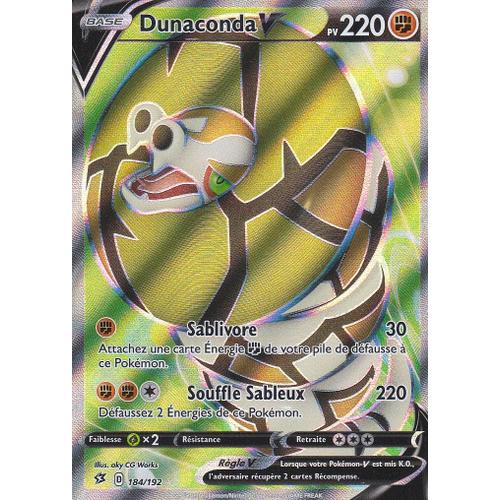 Carte Pokemon - Dunaconda V - 184/189 - Ultra Rare En Full Art - Épée Et Bouclier 2 Clash Des Rebelles - Eb2 - Vf