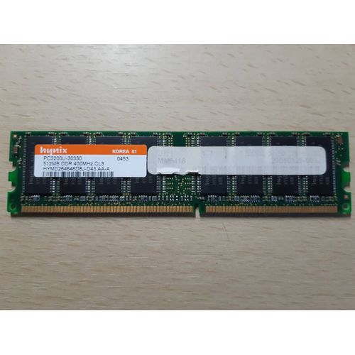 Hynix - 512 Mo - PC3200U-30330 - 512MB DDR 400Mhz CL3 - HYMD264646D8J-D43 AA-A