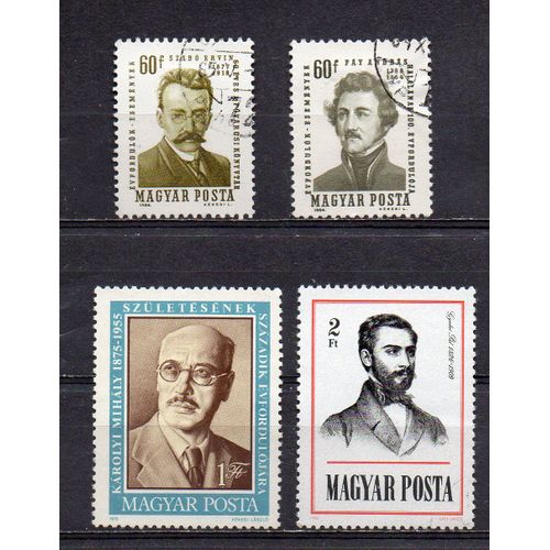 Hongrie- Lot De 2 Timbres Oblitérés Et 2 Timbres Neufs- Personnages