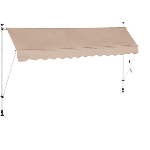Store Banne Télescopique De Balcon Manivelle Hauteur Réglable Résistant Uv Polyester Acier 350 X 120 Cm Beige Helloshop26 13_0000309_6
