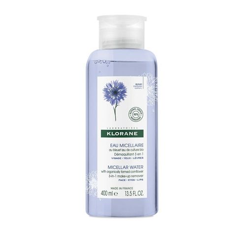 Bleuet Eau Micellaire Visage -Yeux - Lèvres 400 Ml - Klorane - Eau Micellaire 