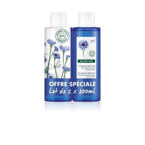 Bleuet Démaquillant Yeux Duo 2 X 200 Ml - Klorane - Démaquillant Yeux 