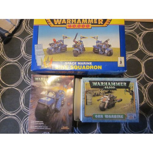 Lot Warhammer 40000 Space Marine Et Ork Bike Squadron Warbike En Boite.-Games Workshop