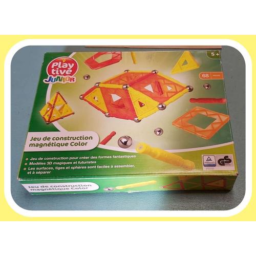 jeu de construction Magnetic Color . playtive junior - 68 pièces 