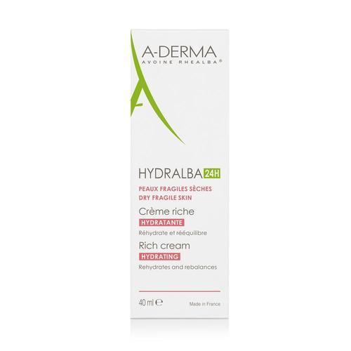 Hydralba Crème Hydratante 24h Riche 40ml - A-Derma - Crème Hydratante 