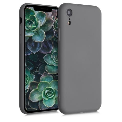 Kwmobile Coque Compatible Avec Apple Iphone Xr - Housse De Téléphone En Silicone Titane