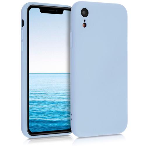 Kwmobile Coque Compatible Avec Apple Iphone Xr - Housse De Téléphone En Silicone Bleu Clair Mat