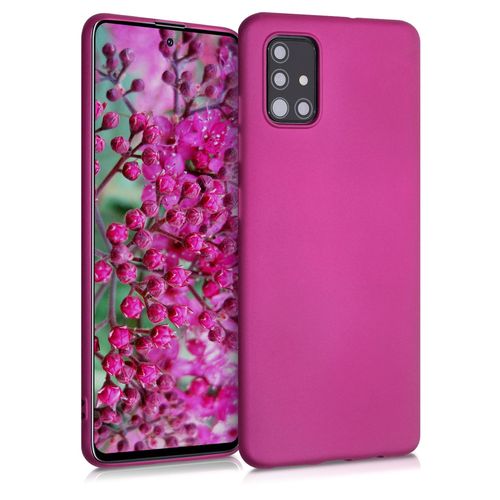 Kwmobile Coque Compatible Avec Samsung Galaxy A51 - Housse De Téléphone En Silicone Rose Métallique