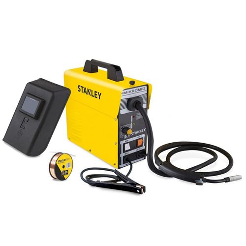 Poste ? souder Mig-Mag No gas Stanley Mikromig C?ble de masse, Torche, fil fourr? et masque de soudage