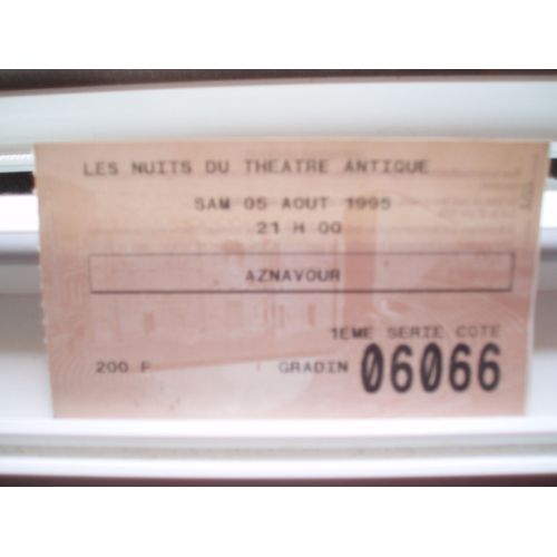 Charles Aznavour / Billet . Ticket De Spectacle 1995.