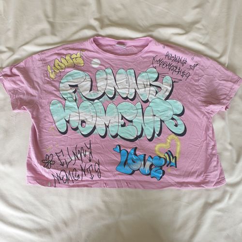 T-Shirt Fille Rose, Marque Zara, Taille 13/14 Ans, En Très Bon État