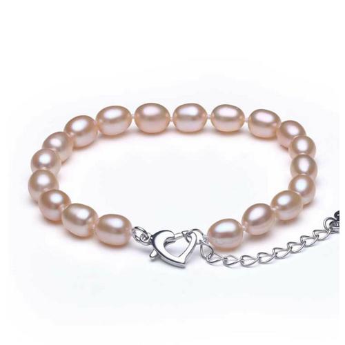 Bracelet Perles Naturelles Roses Eau Douce,Culture,Idée Cadeau Femme,Mode,Certificat Authenticité
