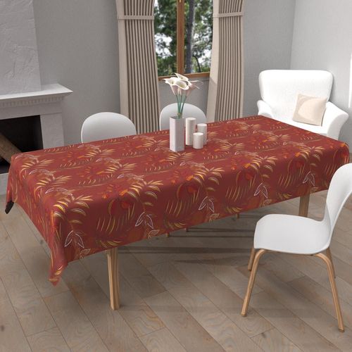 Nappe Imprimée Anti-Tâches Carrée 180x180 Cm Flores, Par Soleil D'ocre