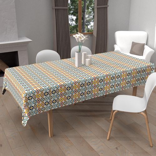 Nappe Imprimée Anti-Tâches Rectangle 140x200 Cm Ouranos, Par Soleil D'ocre
