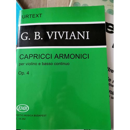 Partition Viviani Capriccio Armonici Op4 Violon Et Basse Continue