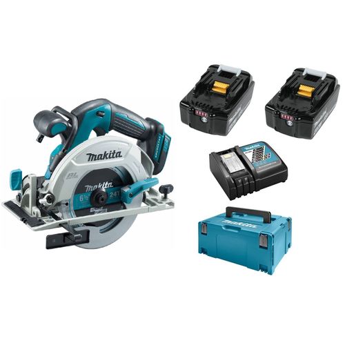 Makita DHS680RMJ Scie circulaire à batteries 18V Li-Ion (2x batterie 4.0Ah) dans MAKPAC - 165mm - moteur sans charbon