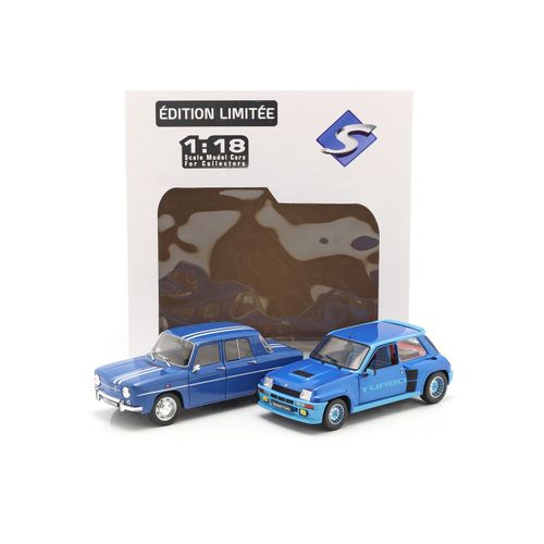Renault 5 Turbo 1984 + 8 Gordini 1100 1967 Bleu Solido Pack S180005 1/18 Metal-Solido