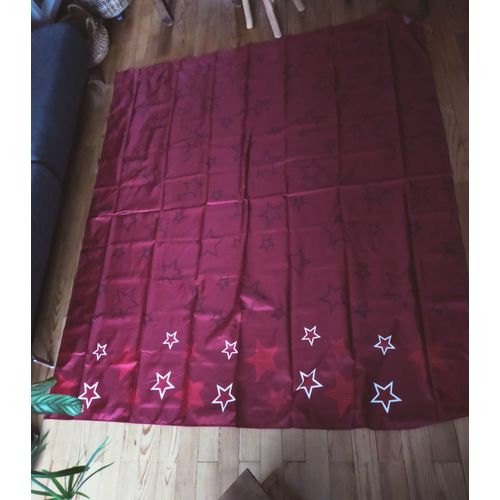 Rideau De Douche Rouge À Étoiles 180 X 200 Cm Avec 12 Crochets Comme Neuf