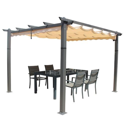 Pergola Taupe 3x3m En Aluminium Gazebo