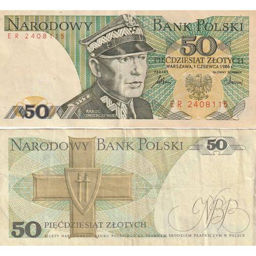 Deux Billets De 50 Zlotys, Pologne, 1986 Et 1988