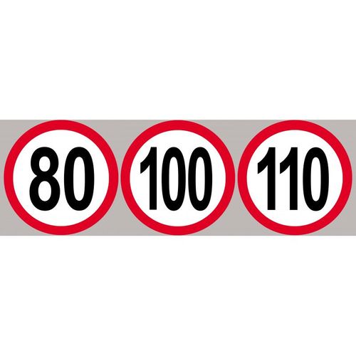 Lot Disques De Vitesse 80-100-110 Rouge - 10cm - Sticker/Autocollant