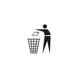 Autocollant utiliser la poubelle tri icone stickers adhésif logo n°2 -  Taille : 17 cm - Couleur : turquoise