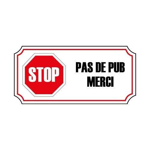 1x Stop Pas De Pub Publicité Boite Aux Lettres Sticker Autocollant Logo 3