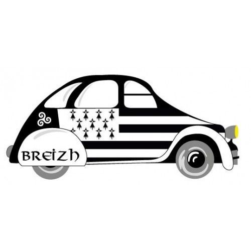 Voiture Coccinelle Bretagne Breizh Autocollant Adhésif Sticker Logo 828 - Taille : 12 Cm