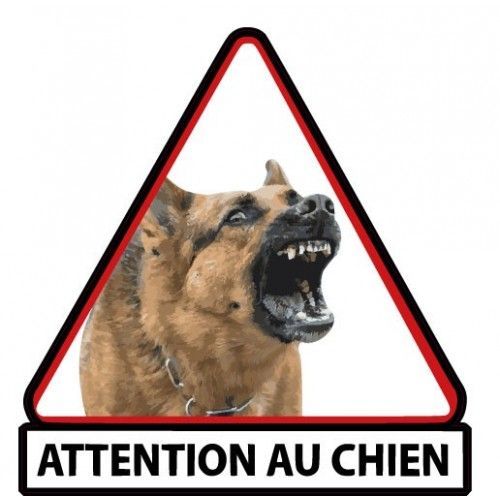 Berger Belge Malinois Attention Au Chien Autocollant Adhésif Sticker Logo 39 - Taille : 12 Cm