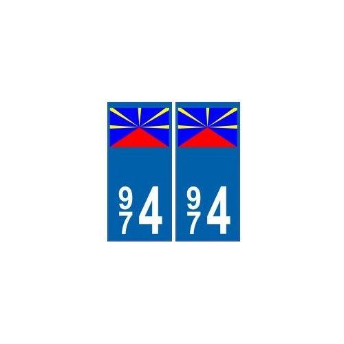 974 La Reunion Autocollant Plaque Logo Drapeau Triangle Armoiries Stickers Departement Couleur Droits Angles Droits Rakuten