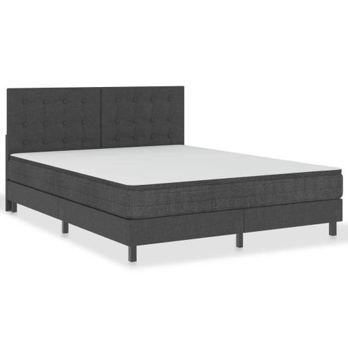 Vidaxl Sommier À Lattes De Lit Gris Foncé Tissu 160x200 Cm